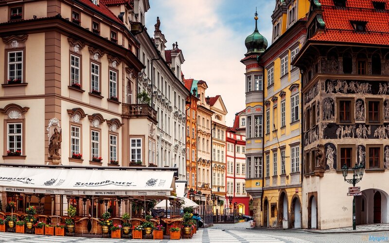 Colorful buildings in Prague