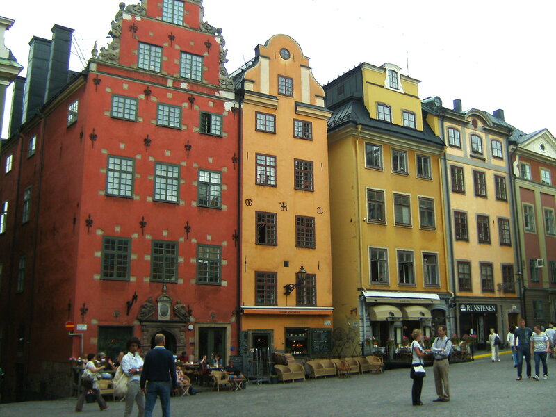 Colorful Buildings in Square