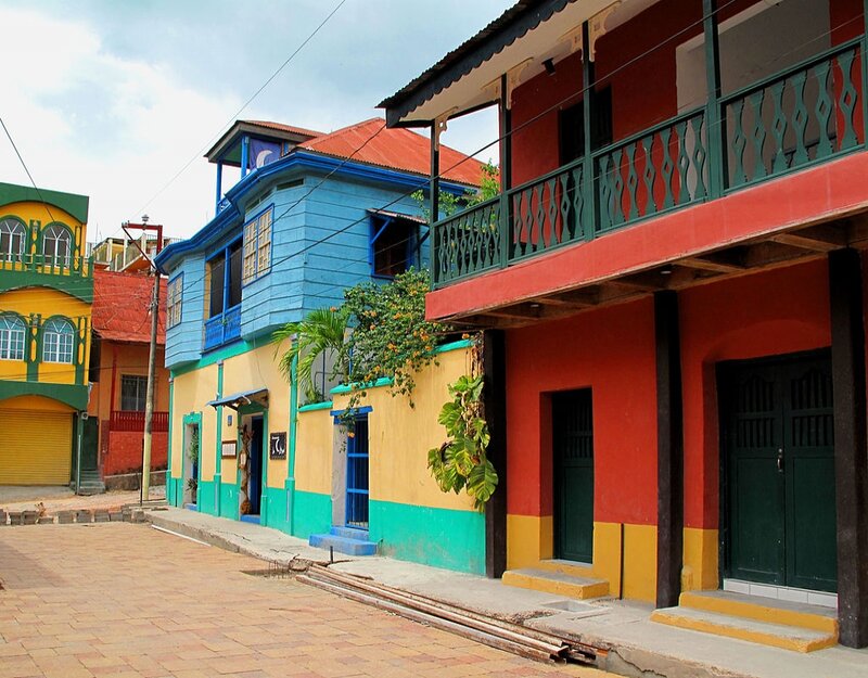 Colorful Buildings in Street