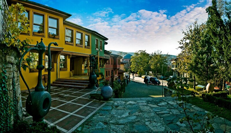 Colorful Buildings in Town — Yellow, Serene