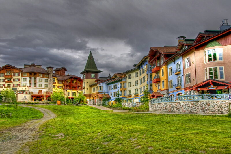 Colorful Buildings in Village