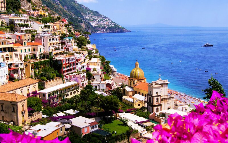 Colorful Buildings on Cliff