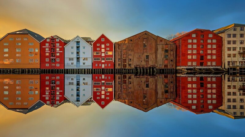Colorful Buildings Reflection
