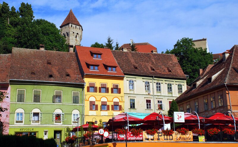 Colorful Buildings with Tower