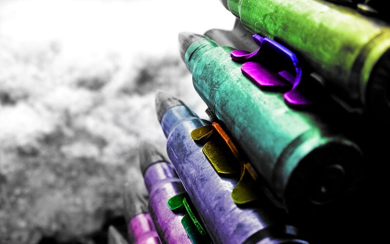 colorful bullets in a stack