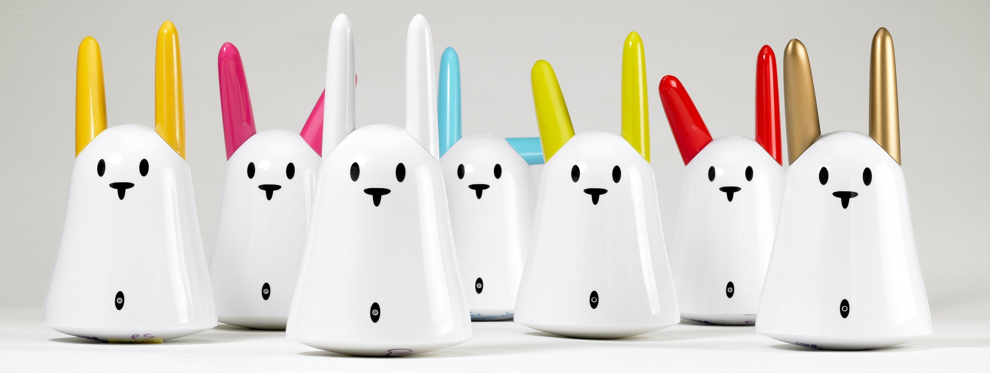 Colorful bunny-shaped devices