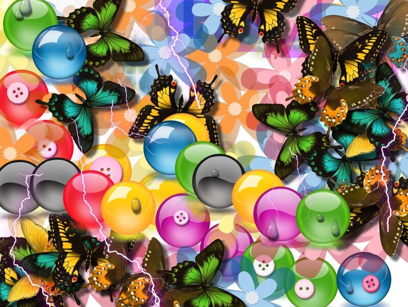 Colorful Butterflies and Bubbles