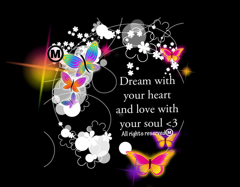 Colorful Butterflies and Flowers — Black