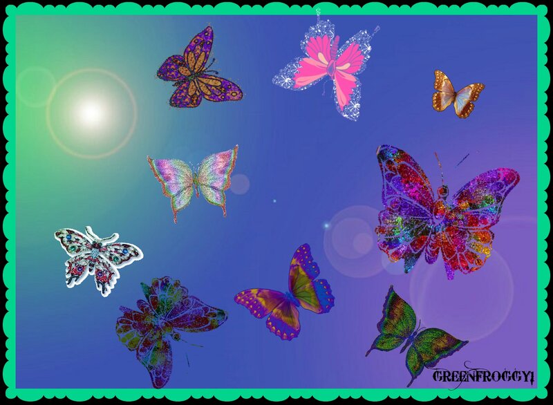 Colorful Butterflies — Blue, Dreamy