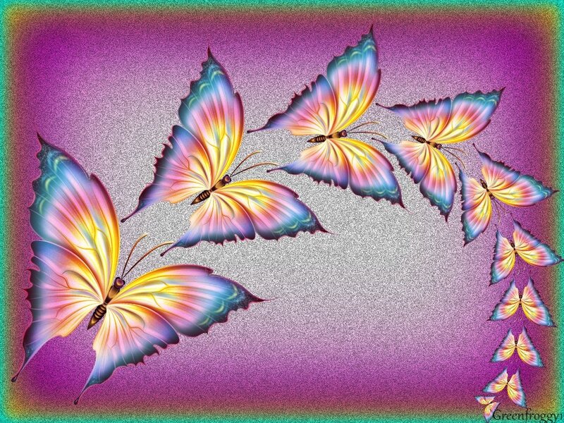 Colorful Butterflies Flying — Purple, Dreamy