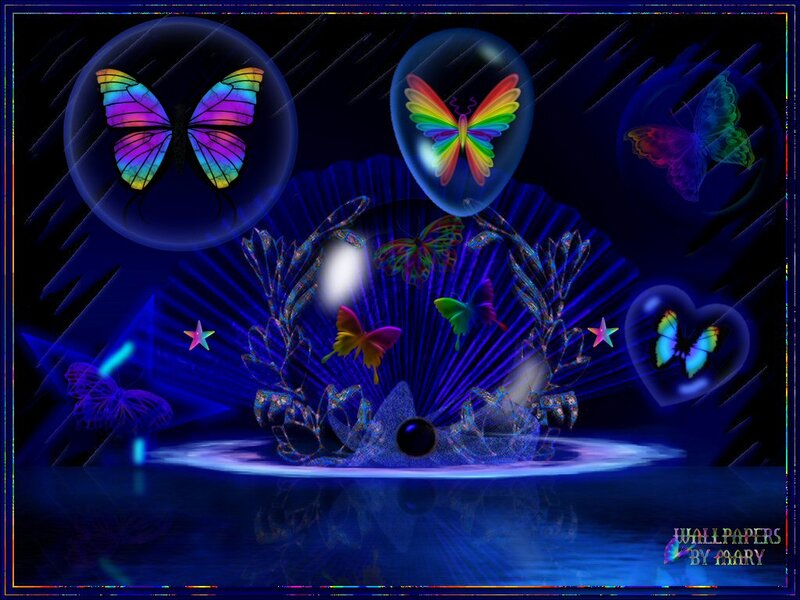 Colorful Butterflies in Bubbles
