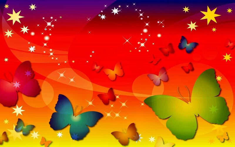 Colorful Butterflies in Sky