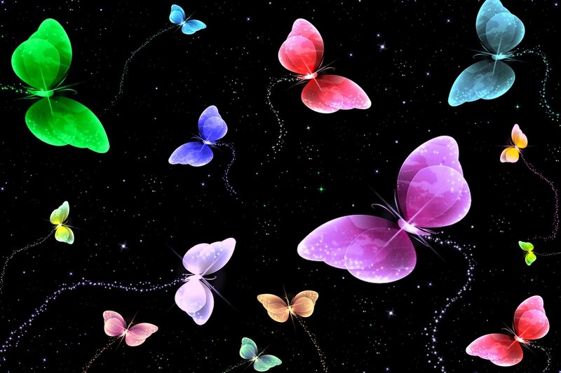 Colorful Butterflies in Space — Purple