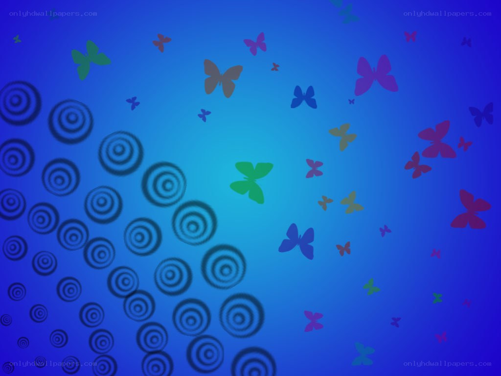 colorful butterflies on blue
