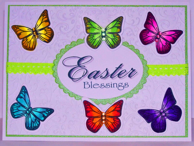 Colorful Butterflies on Card