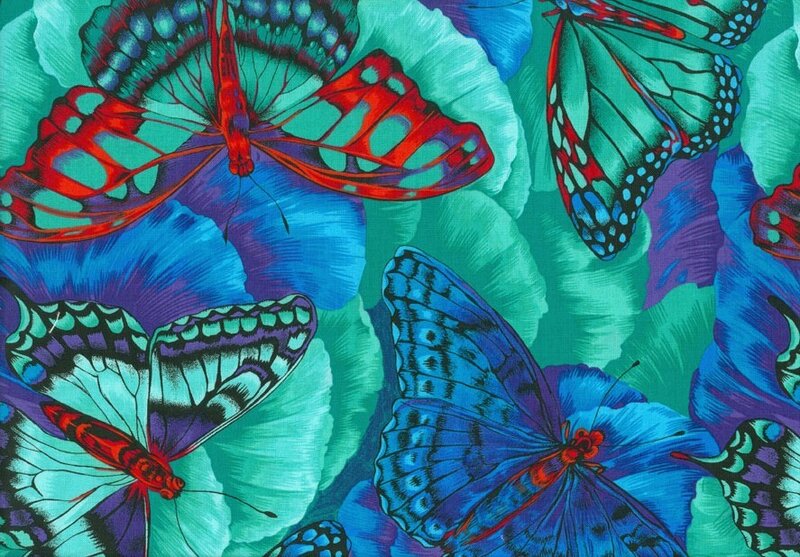 Colorful Butterflies on Fabric