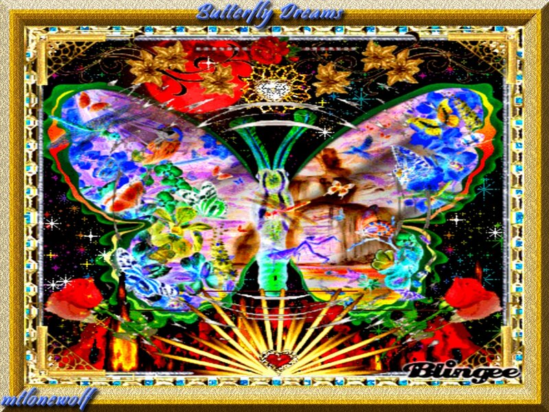 Colorful Butterfly Art — Blue