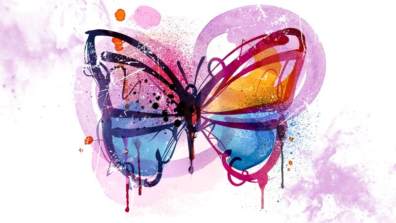 Colorful Butterfly Art — Purple, Vibrant