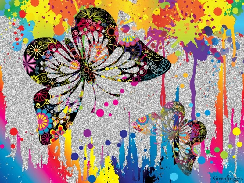 Colorful Butterfly Art — Yellow