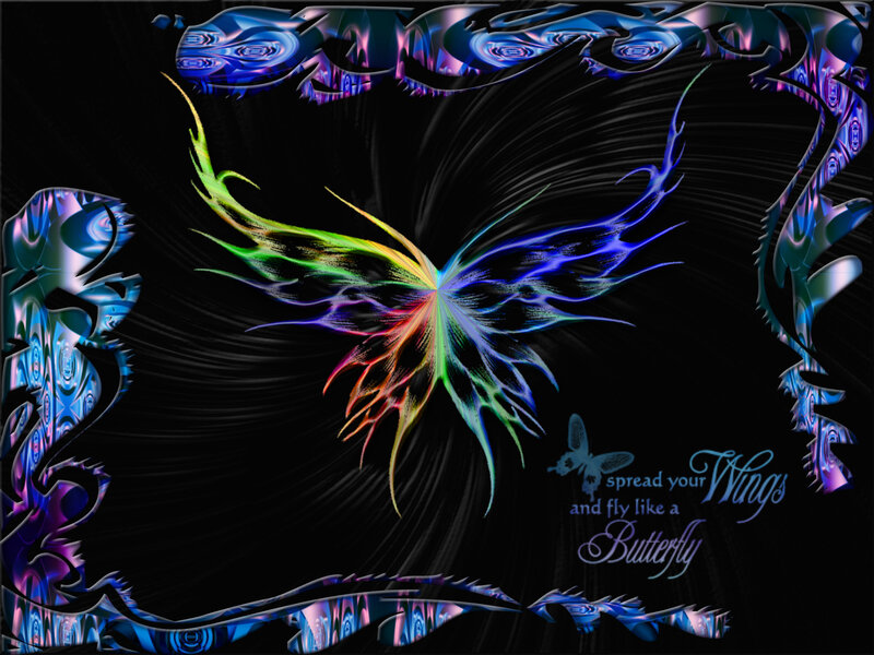 Colorful Butterfly — Black, Fantastical