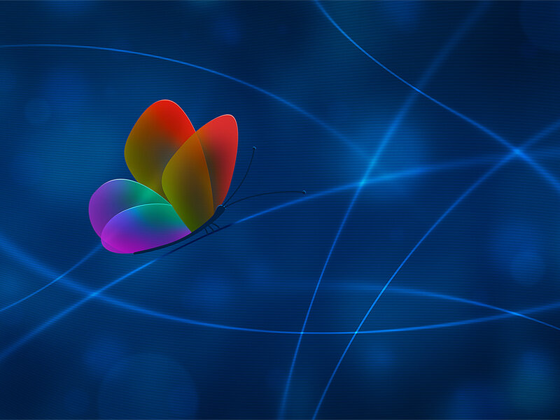 Colorful Butterfly — Blue