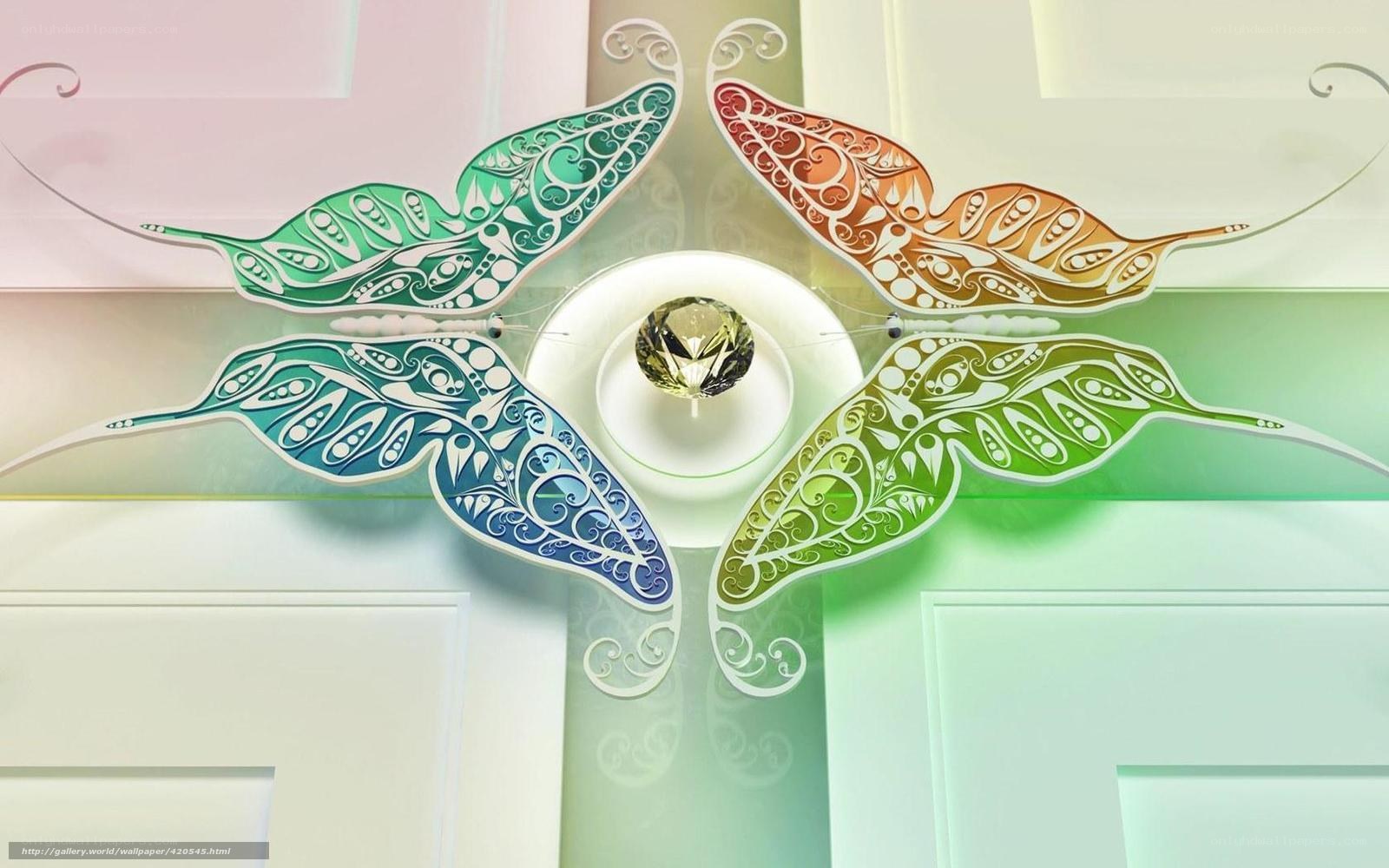 Colorful butterfly ceiling art