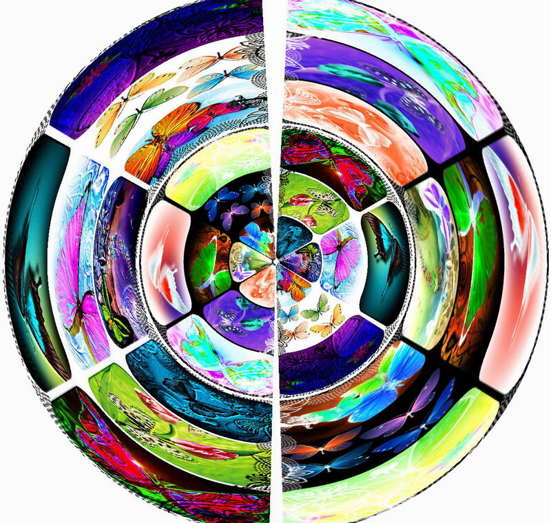 Colorful Butterfly Collage — Purple