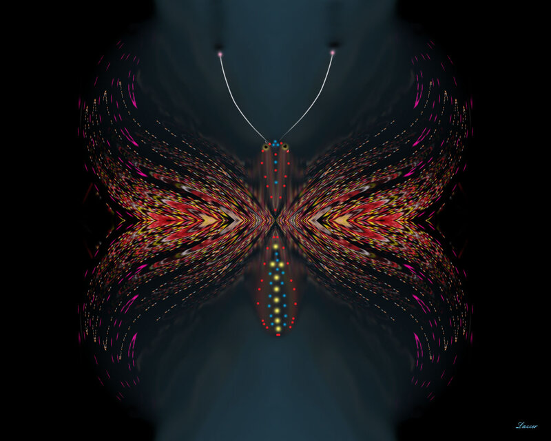 Colorful Butterfly Design — Black