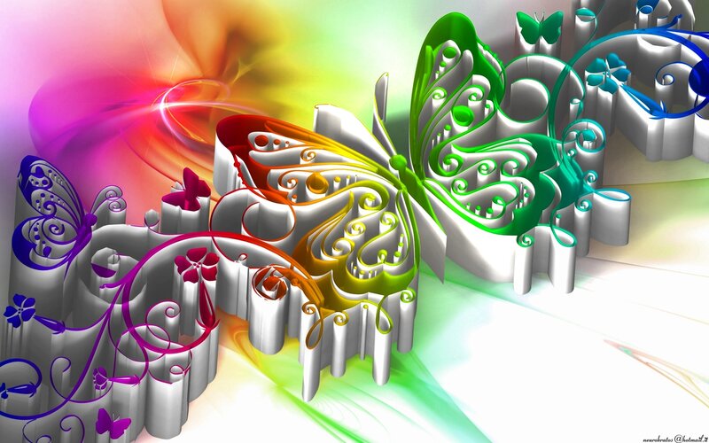 Colorful Butterfly Design — Green