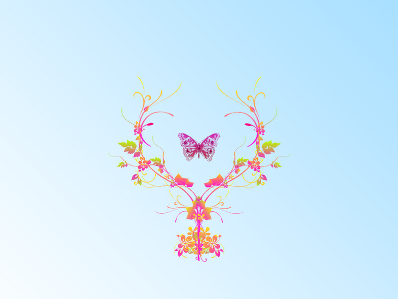colorful butterfly floral design