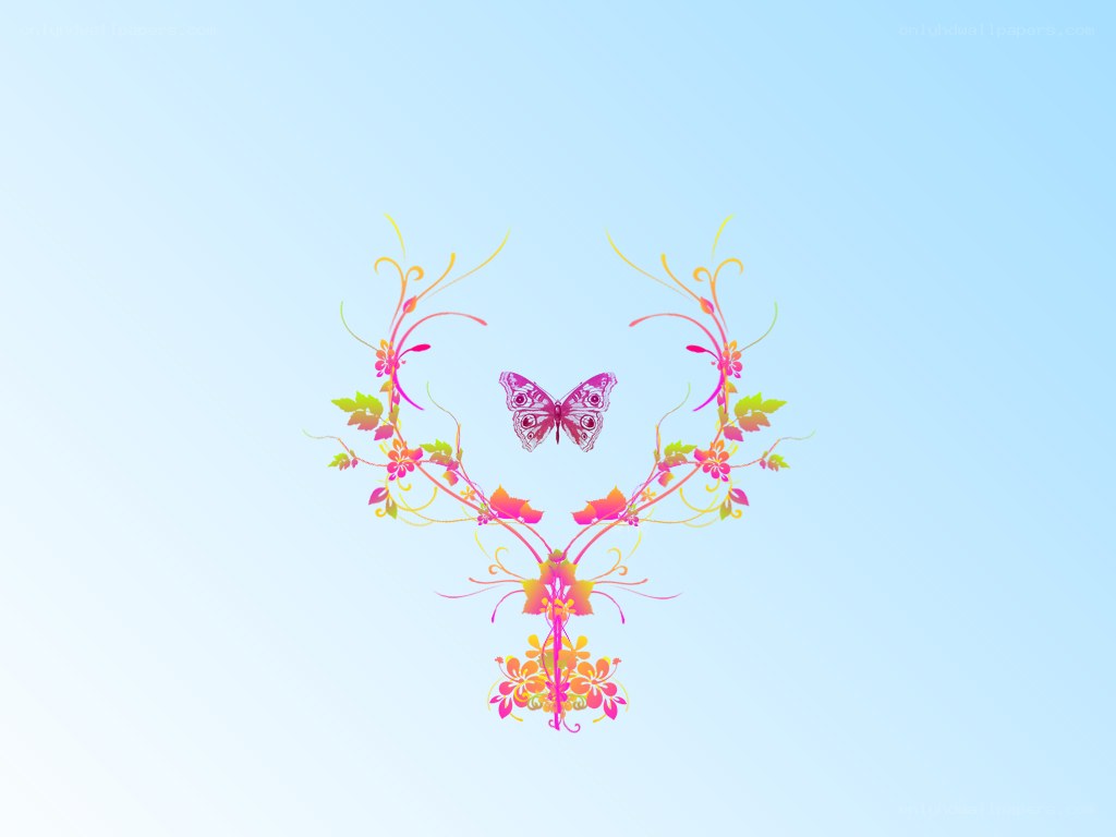 colorful butterfly floral design