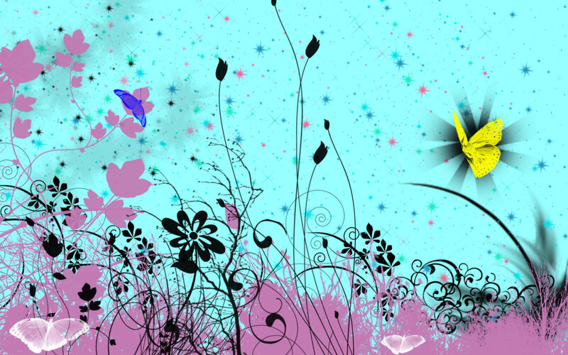 colorful butterfly garden