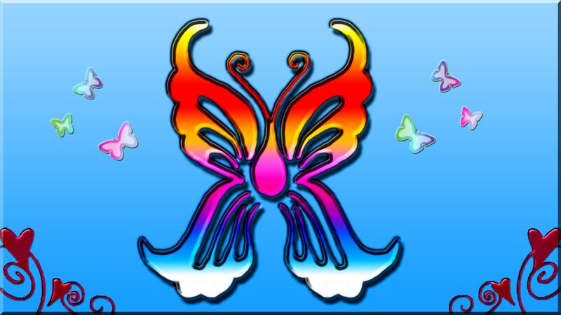 Colorful Butterfly Illustration — Blue, Playful