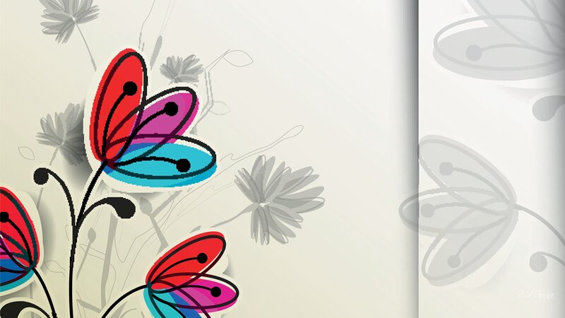Colorful Butterfly Illustration — Red