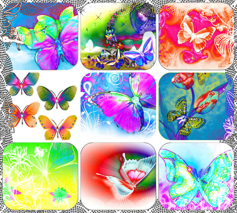 Colorful Butterfly Illustrations — Purple
