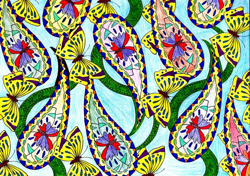 colorful butterfly pattern