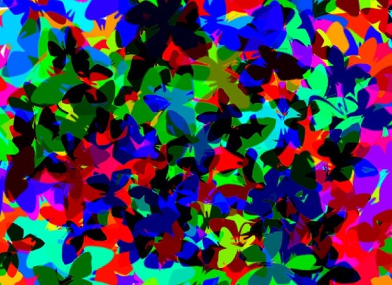 Colorful Butterfly Pattern — Blue