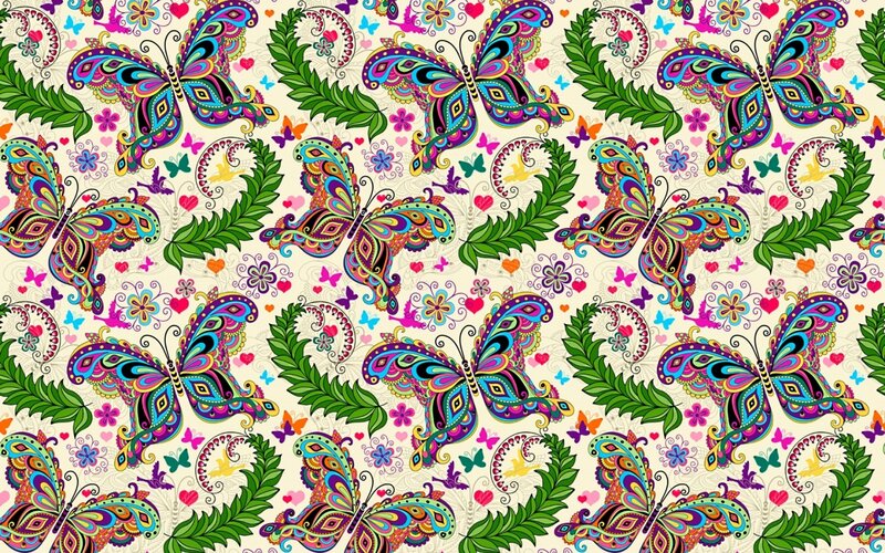 Colorful Butterfly Pattern — Purple, Playful, Illustration