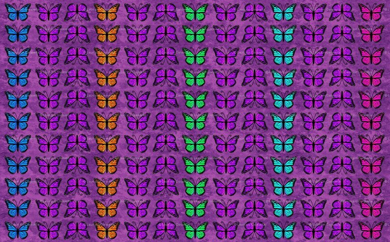 Colorful Butterfly Pattern — Purple