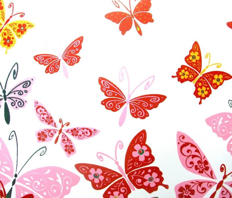 Colorful Butterfly Pattern — Red