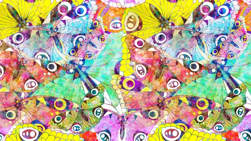 Colorful Butterfly Pattern — Yellow