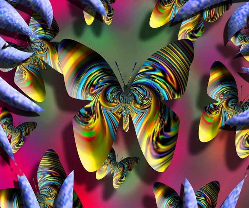 Colorful Butterfly Pattern — Yellow, Vibrant