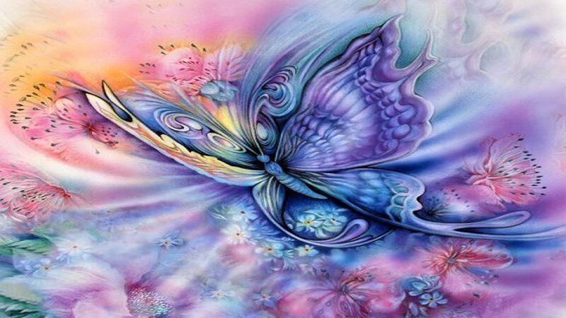 Colorful Butterfly — Purple, Dreamy, Digital Art