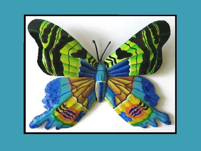 Colorful Butterfly Sculpture — Blue, Vibrant