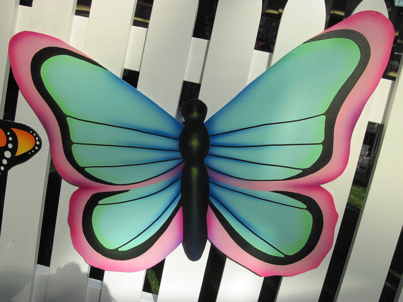 Colorful Butterfly Sculpture — Pink