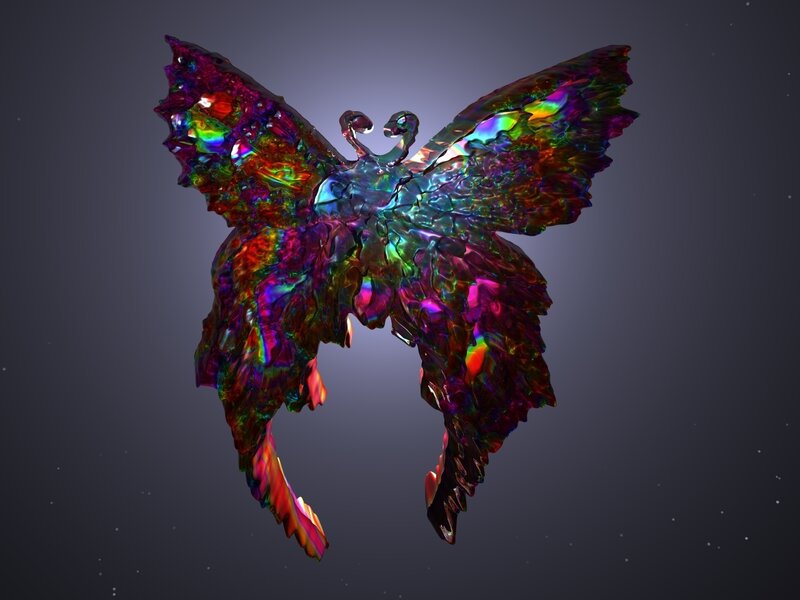 Colorful Butterfly Sculpture — Purple