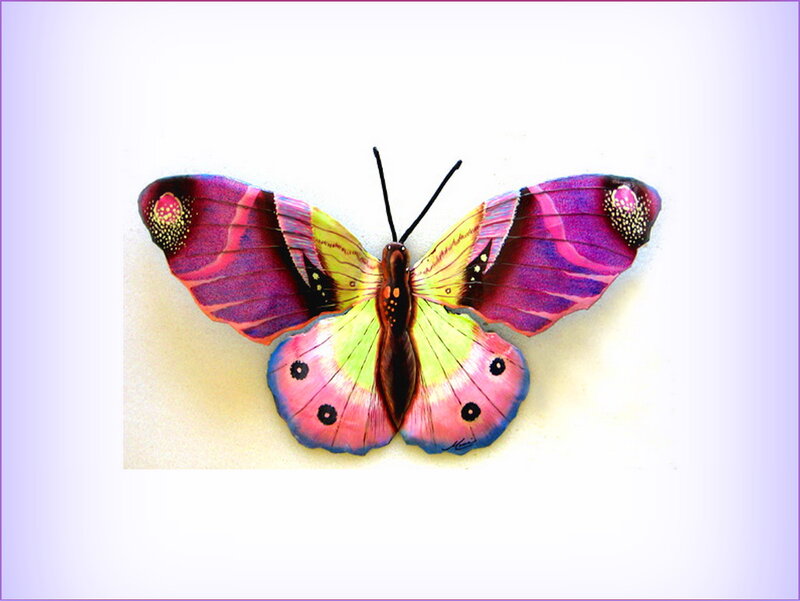 Colorful Butterfly Sculpture — Purple, Vibrant