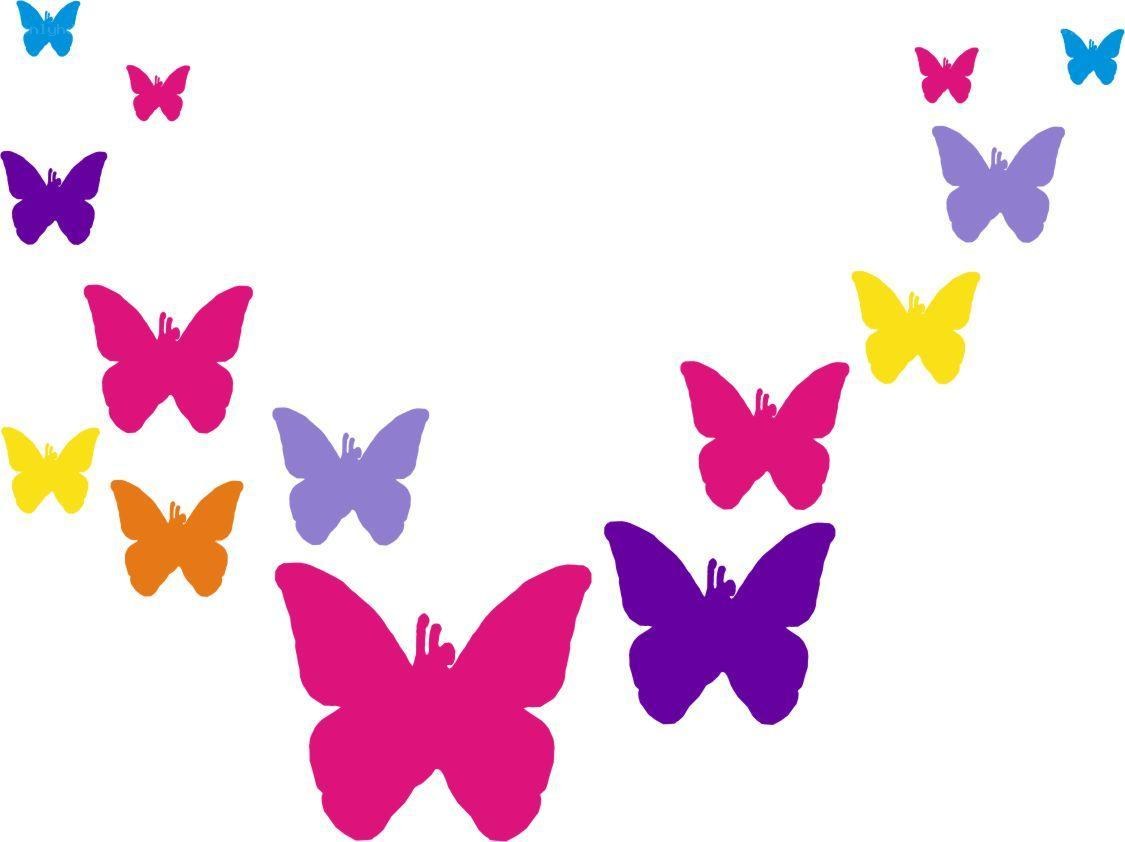 colorful butterfly silhouettes