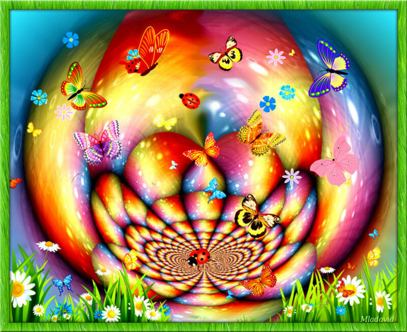 Colorful Butterfly Spiral