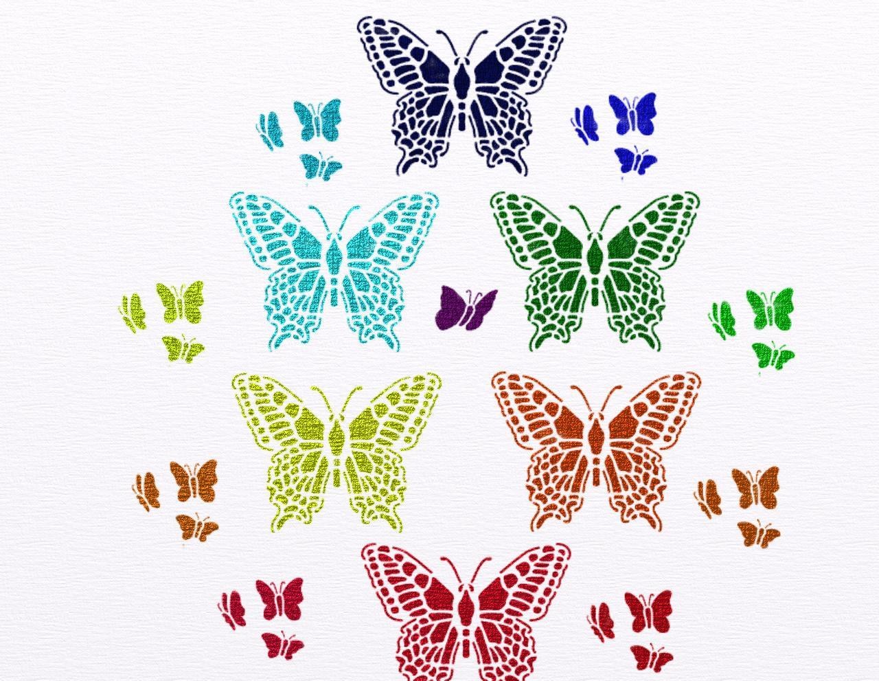 colorful butterfly stencils